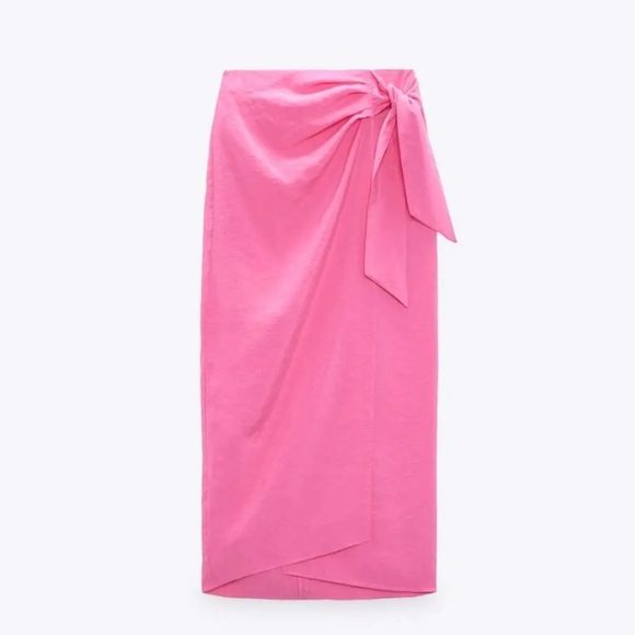 Zara knotted midi wrap skirt - Picture 7 of 10